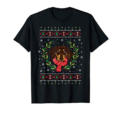 Haesslicher Weihnachtspullover Dackel Geschenk T Shirt 0