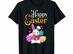 Happy-Easter-Frohe-Ostern-fuer-Maedchen-und-Damen-Oster-T-Shirt-0