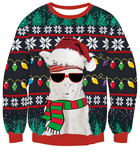 Idgreatim Herren Damen Weihnachtspullover Ugly Christmas Sweater Haessliche Weihnachten Pullover Jumper 3D Gedruckt Langarm Strickpullover 0