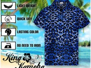 King Kameha Funky Hawaiihemd Herren Kurzarm Fronttasche Hawaii Print Leopard Print 0 2