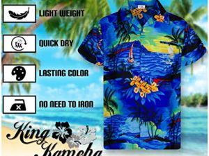 King Kameha Funky Hawaiihemd Herren Kurzarm Fronttasche Hawaii Print Strand Surf Print 0