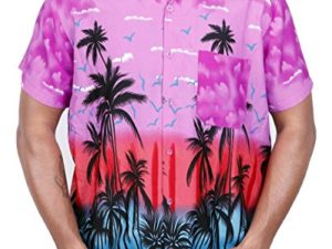 Virgin-Crafts-Herren-Hawaii-Hemd-Palm-Print-Button-Down-Regular-Fit-Hemd-Aloha-Beach-0-2