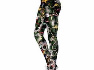cinnamou Leggings Weihnachten Damen Bunte Leggins Sport Strumpfhose 3D Xmas Muster Pants Yoga Joggen Hose 0 0