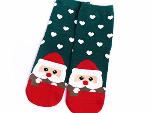 LOFIR Bunte Lustige Socken Damen Weihnachtssocken Tiermuster Cartoon Struempfe aus Baumwolle Maedchen Weihnachtenstruempfe Groesse 35 41 5 Paare 0 3