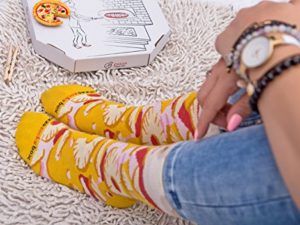 Rainbow Socks Damen Herren Pizza Socken Box Mix Italienische Hawaii Pepperoni 4 Paar 0 3